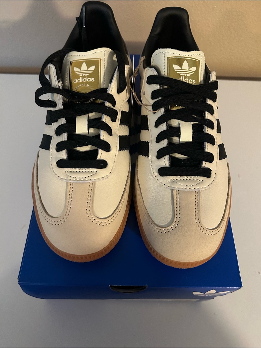 adidas Sambas OG Cream, Black & Gold Low-Top Sneakers - Picture 3 of 5